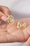 Heliophilia Silver Pendientes de Metal Dorados con Recubrimiento de Laca